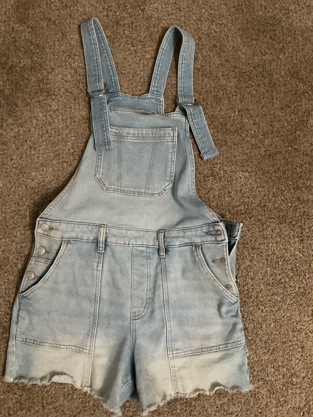SO Goods For Life Light Wash Denim Shortalls Overall Shorts Size Medium